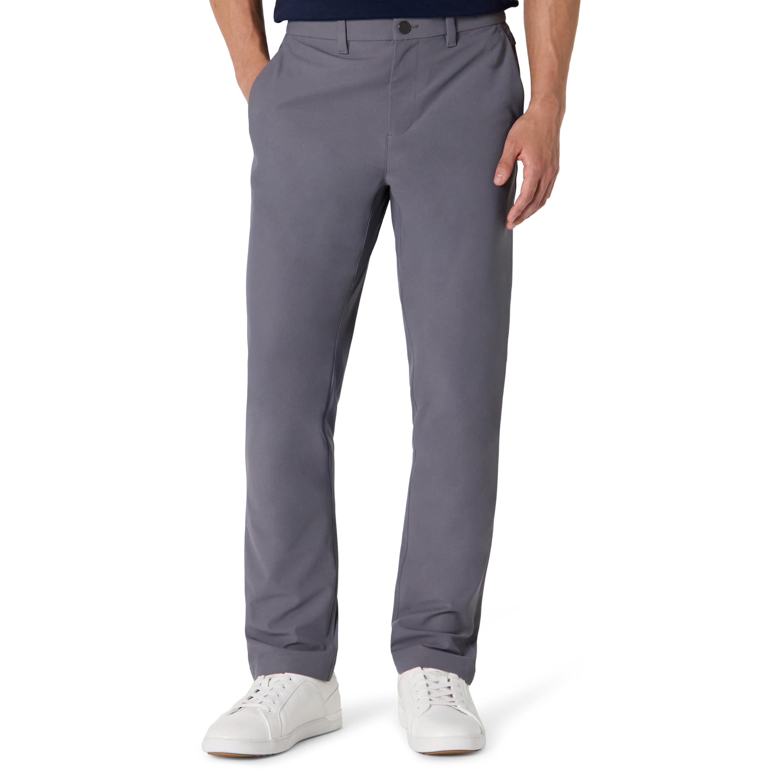 Amazon Essentials Men's Slim-Fit Travel Stretch Trousers, Charcoal, 32W / 30L