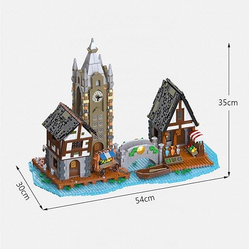 Miniatura 9 de MISINI 89150 - Juego de bloques de construcción de casa de mercado medieval, 3335 Teile Modular Design Medieval Castle Series, MOC Street View Kit