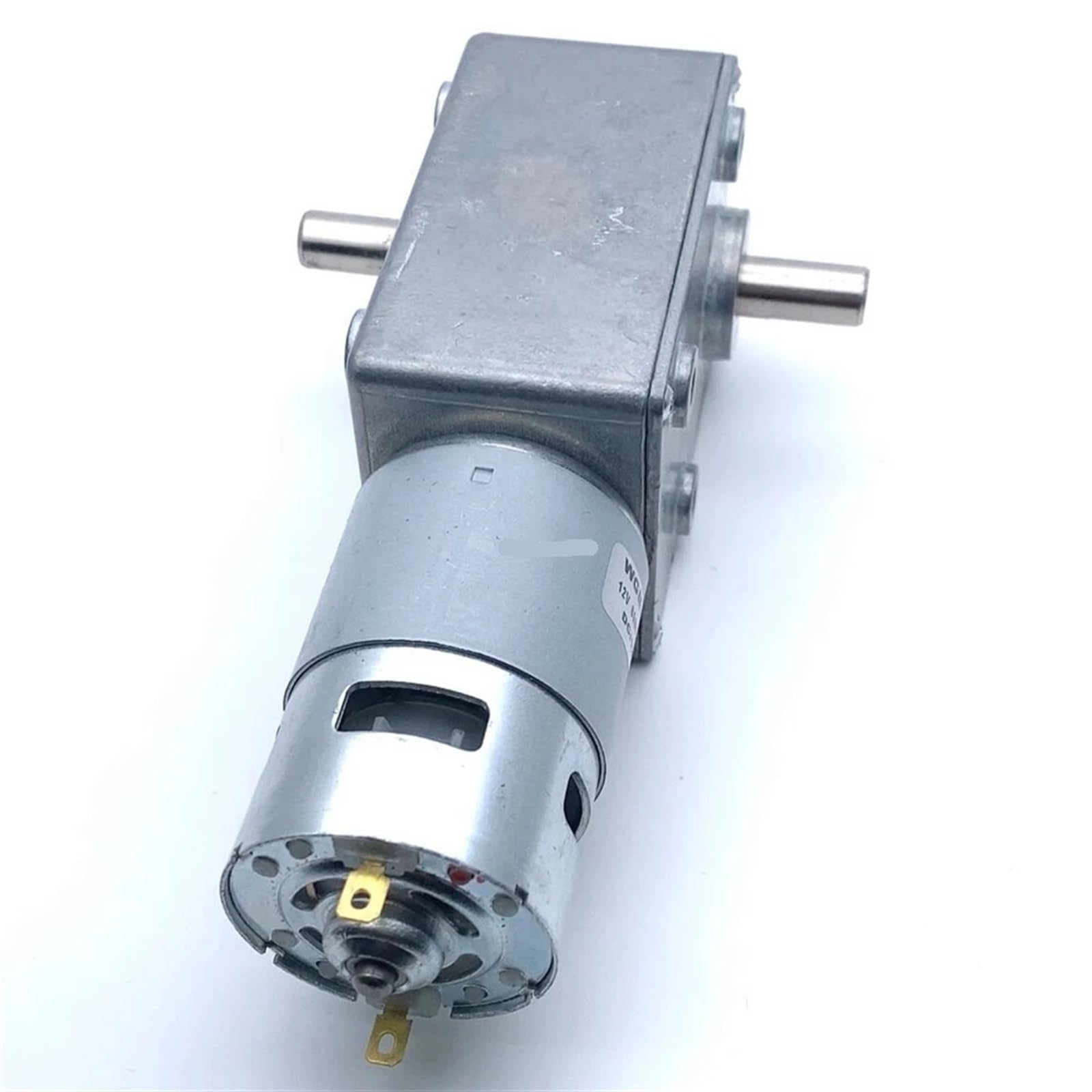 ZIDRMTKVK Dual-Shaft Turbine Worm DC Gear Motor 12V 24V Torque Power Low Speed Self-Locking(24V,17rpm)
