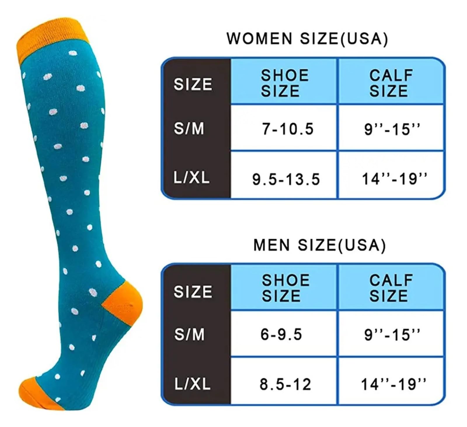 6 pares de calcetines de compresión estampados divertidos para venas varicosas, atléticos, médicos, enfermeras, correr, vuelos, viajes, calcetines para hombres y mujeres, Zh108, L