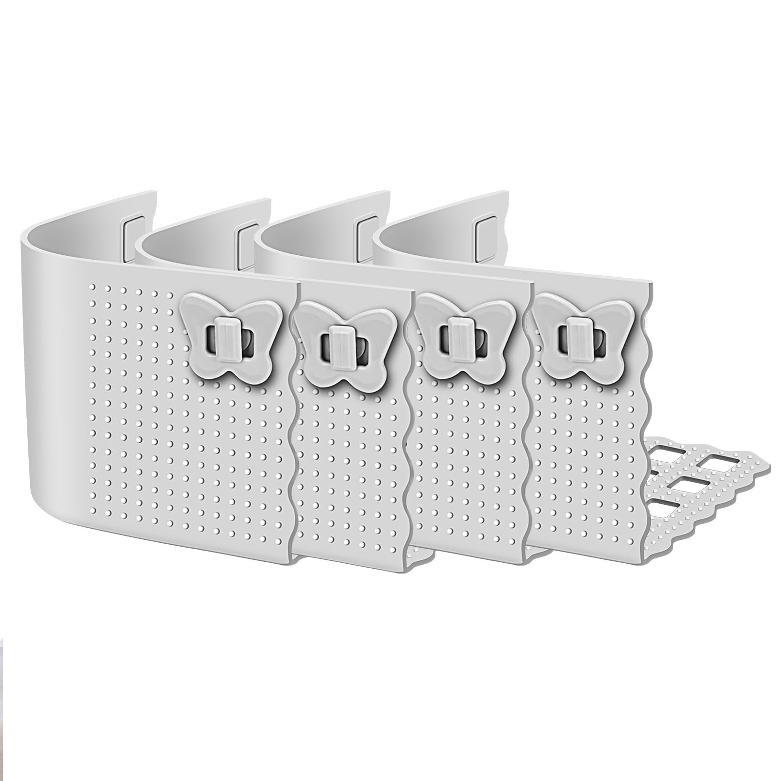 4X Verstellbar Bettlaken Spanner Spanngurte, Bettlakenspanner hält Bettlaken fest und straff, Anti-Rutsch Bettwäsche Spannbettlaken Halter Bettlakenhalter-Gurte passen an jedes Bett (Grau)