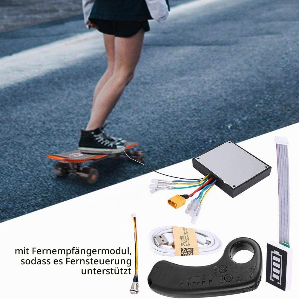 MAGT Elektrisches Skateboard ESC Kit, 430W 36V Doppelantrieb Elektrisches Longboard Ersatzsteuerung Mainboard Bürstenloser Motor mit Fernbedienung für DIY Skateboard