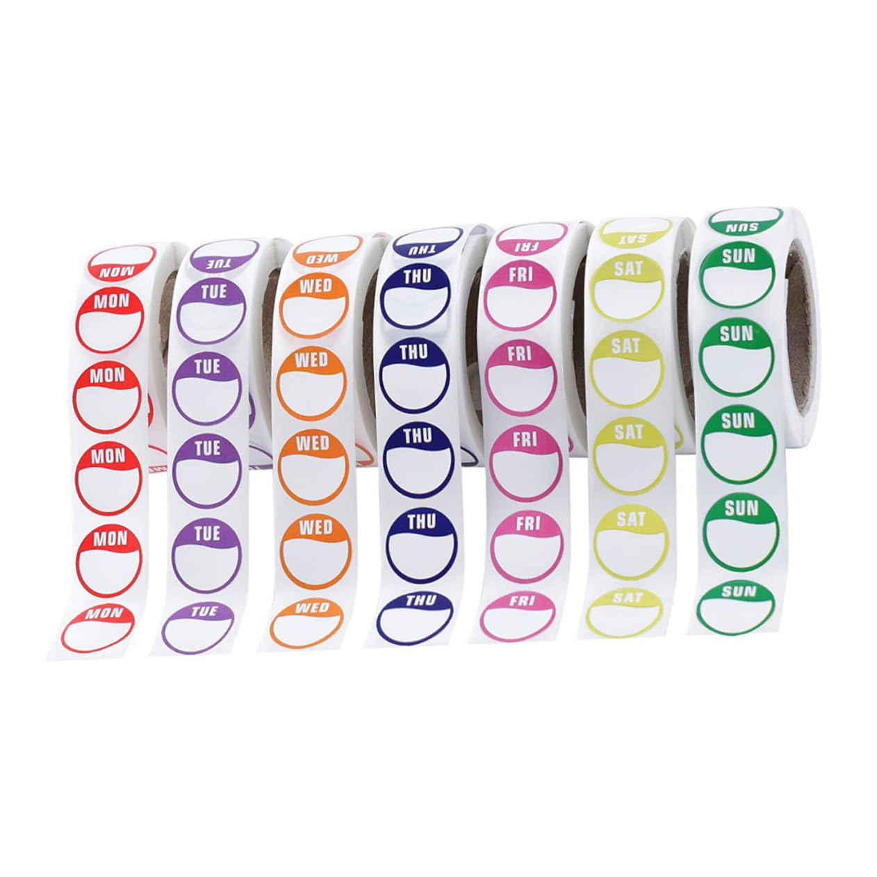 Amazon | CORHAD 曜日ステッカー 7ロール 彩色粘着ラベル 英語表記