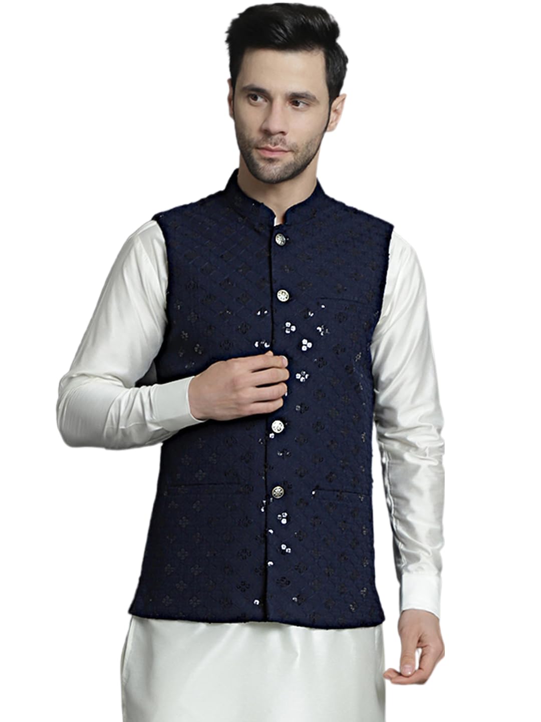 jompers Men's embroidered and sequins Nehru Jacket-picture-11