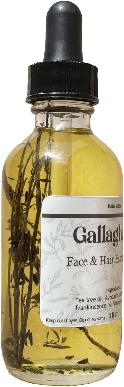 Gallagher's Face & Hair Essential Oil, 2 fl oz, Natural Treatment for Skin and Hair Growth