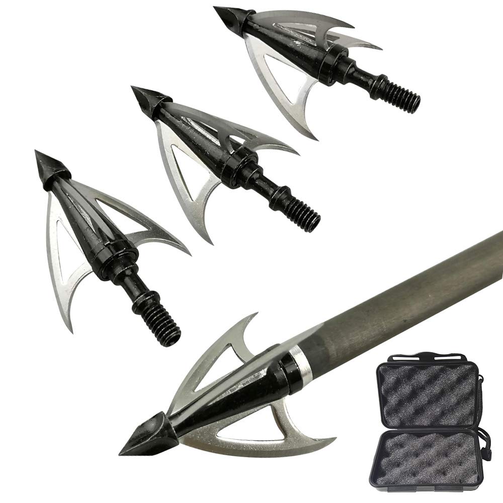 6/12pcs tir à l'arc Pointe de flèche 100 Grains Broadheads en Acier Chasse Conseils de flèche pour Arc à poulies arbalète Chasse