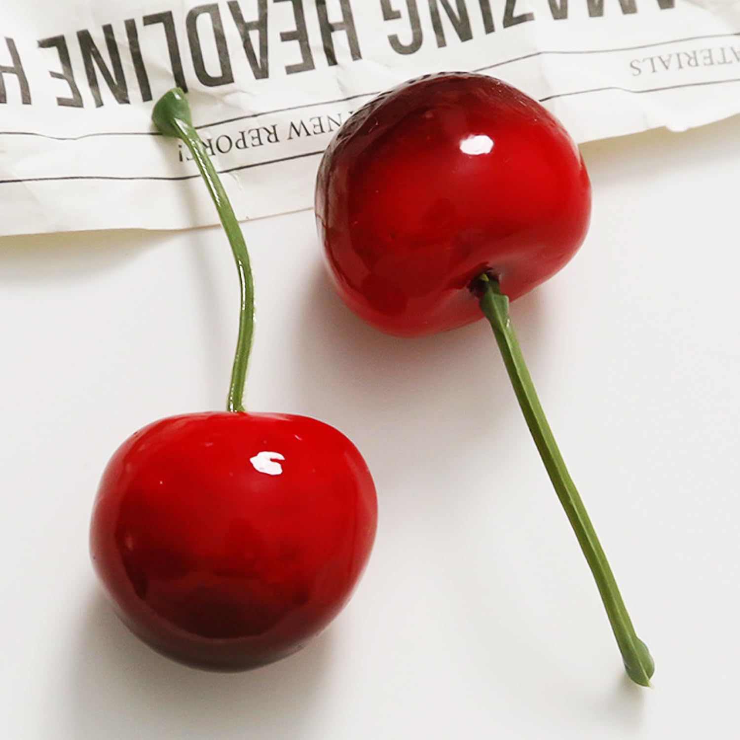 30 sztuk sztucznych wiśni, dekoracje ze sztucznych owoców, rekwizyty fotograficzne, dekoracje na pulpit, akcesoria rzemieślnicze DIY
