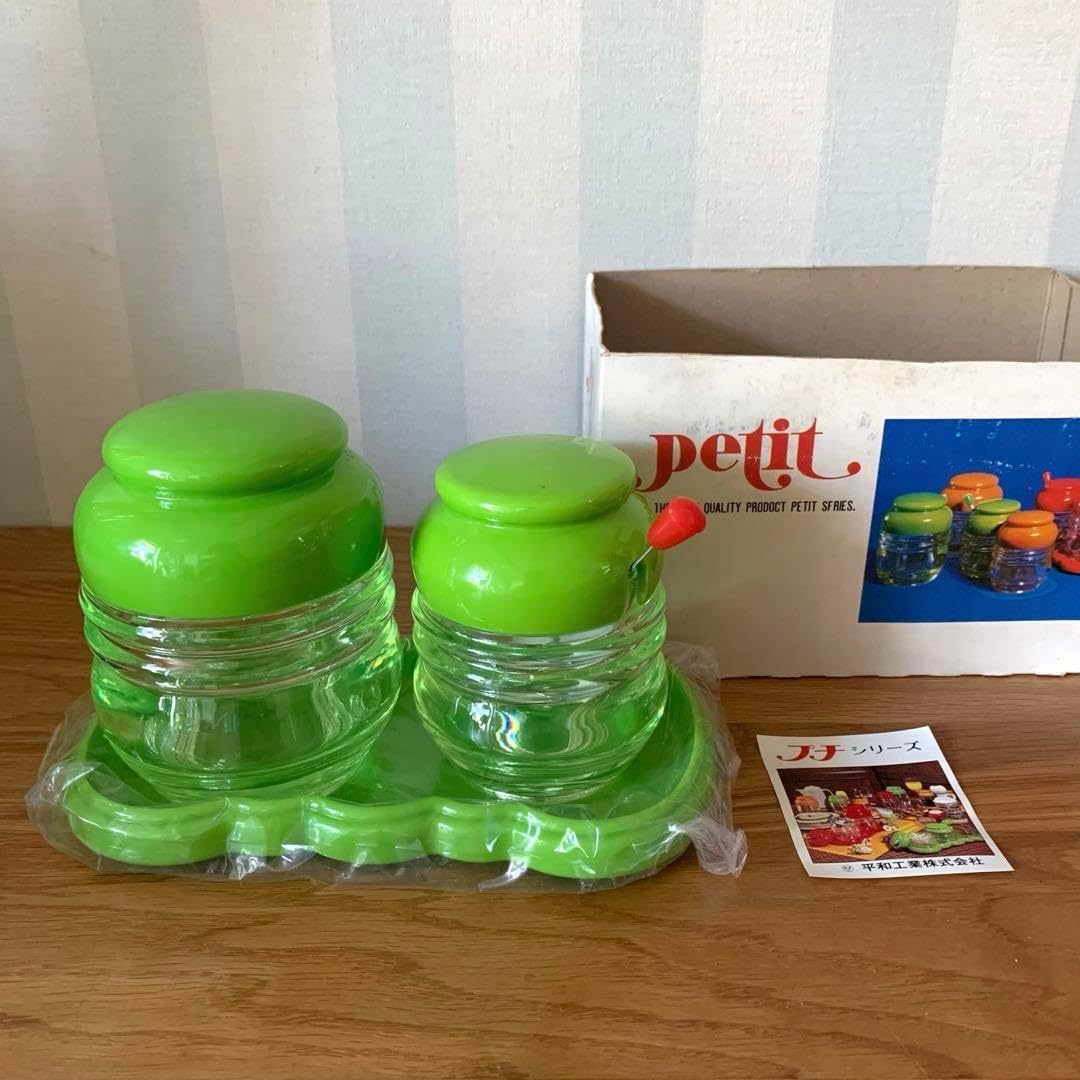 レトロポップ レトロ プラスチック シュガーポット ネジネジスプーン