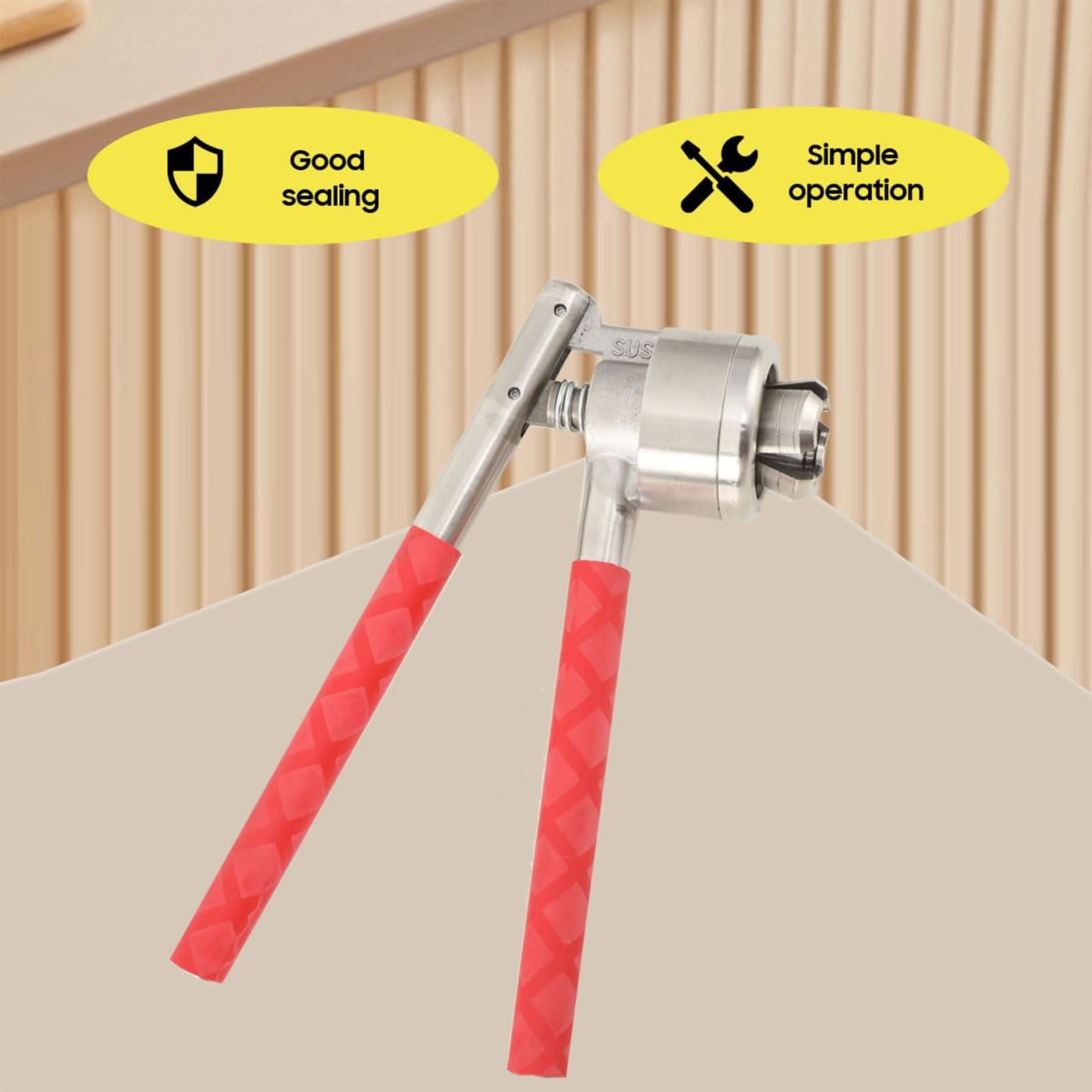 Tappatrice manuale, sigillatrice per bottiglie con manico antiscivolo, 20-30 bottiglie/min, per laboratori alimentari farmaceutici 13 mm