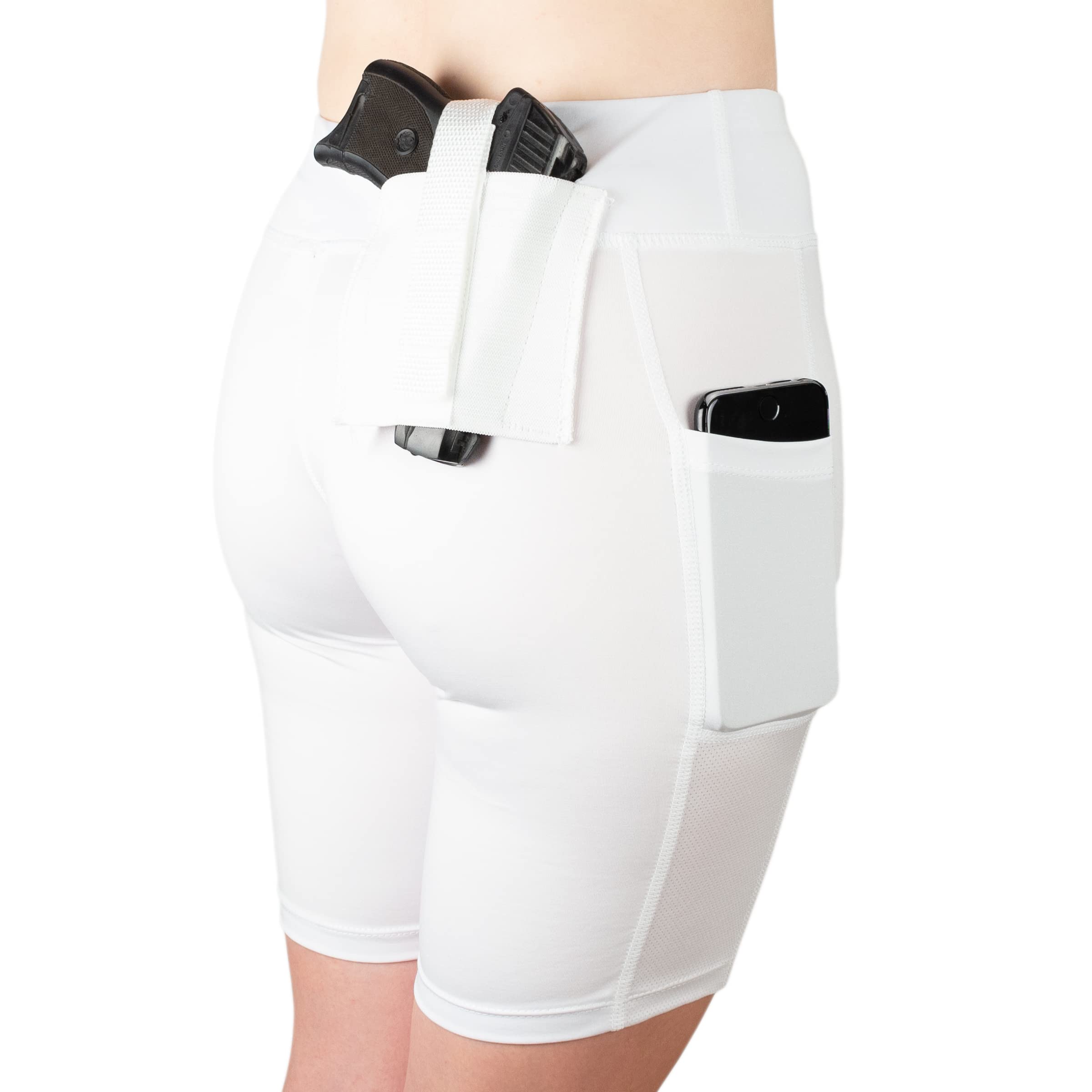 White Women's Concealment CCW Gun Holster Shorts