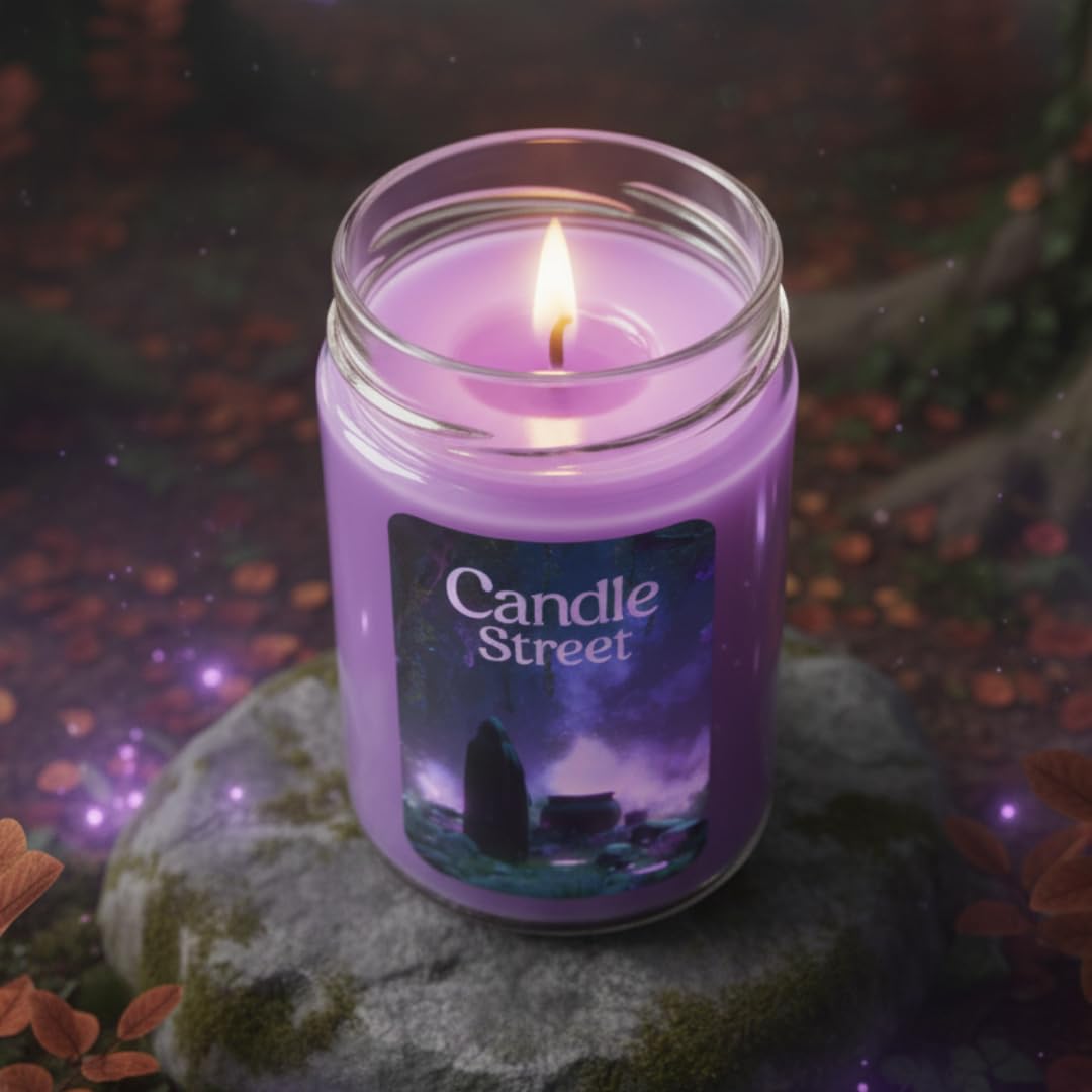 Candle Street | Duftkerze "Sortilegio Antico" 500 g | Weihrauch, Patschuli und Lavendel | Naturwachs, Kollektion Horror Stories | Mystischer und umhüllender Duft für Halloween