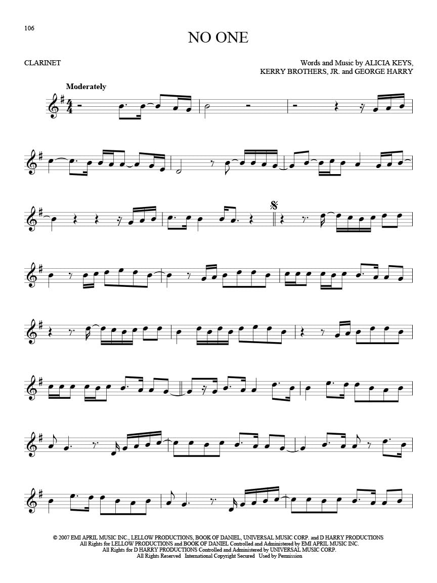 101 Hit Songs: Clarinet