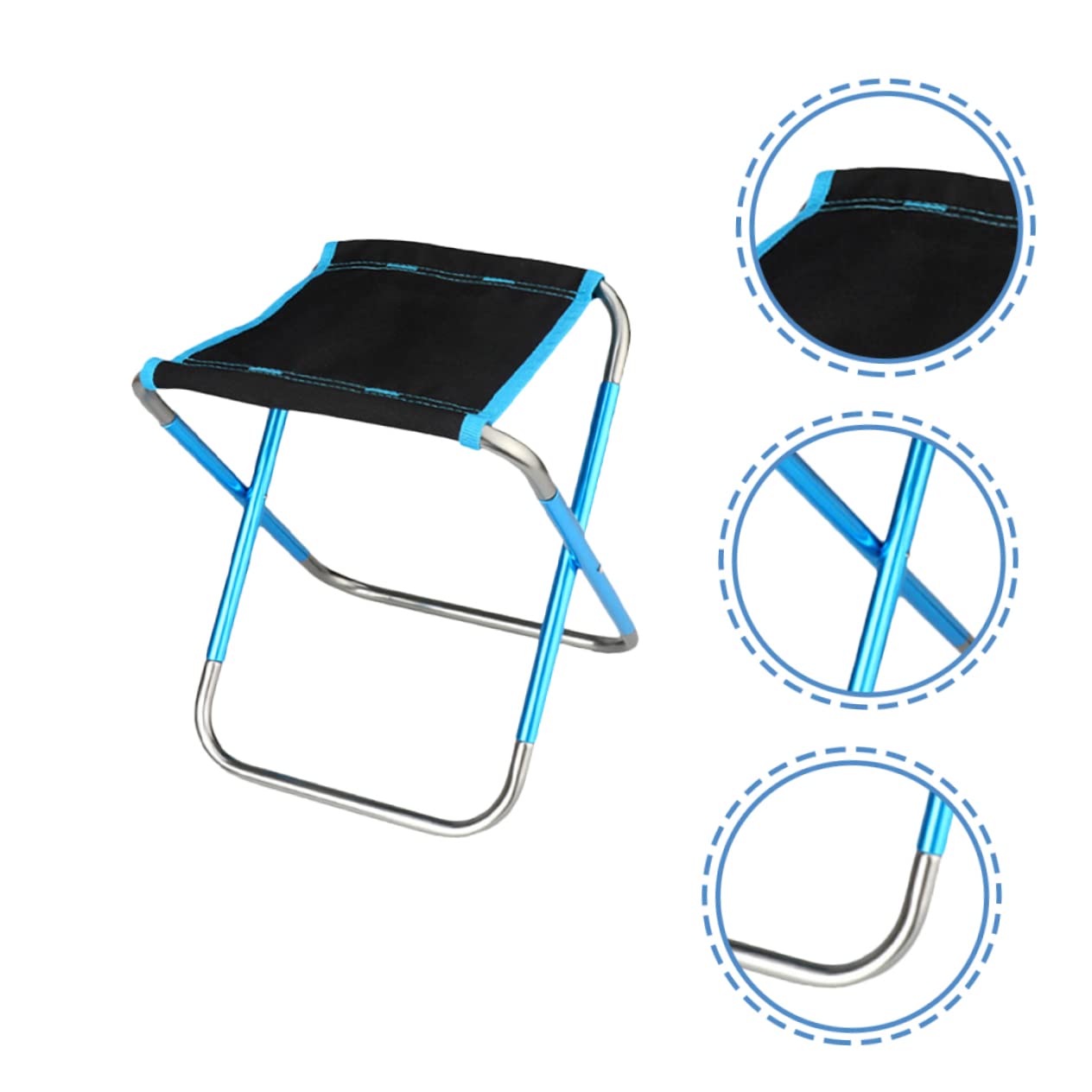 Sgabello Pieghevole da Campeggio Portatile Blu in Lega di Alluminio | Tessuto Oxford, Borsa per Trasporto, per Giardino e Hiking, Vacanze Estive