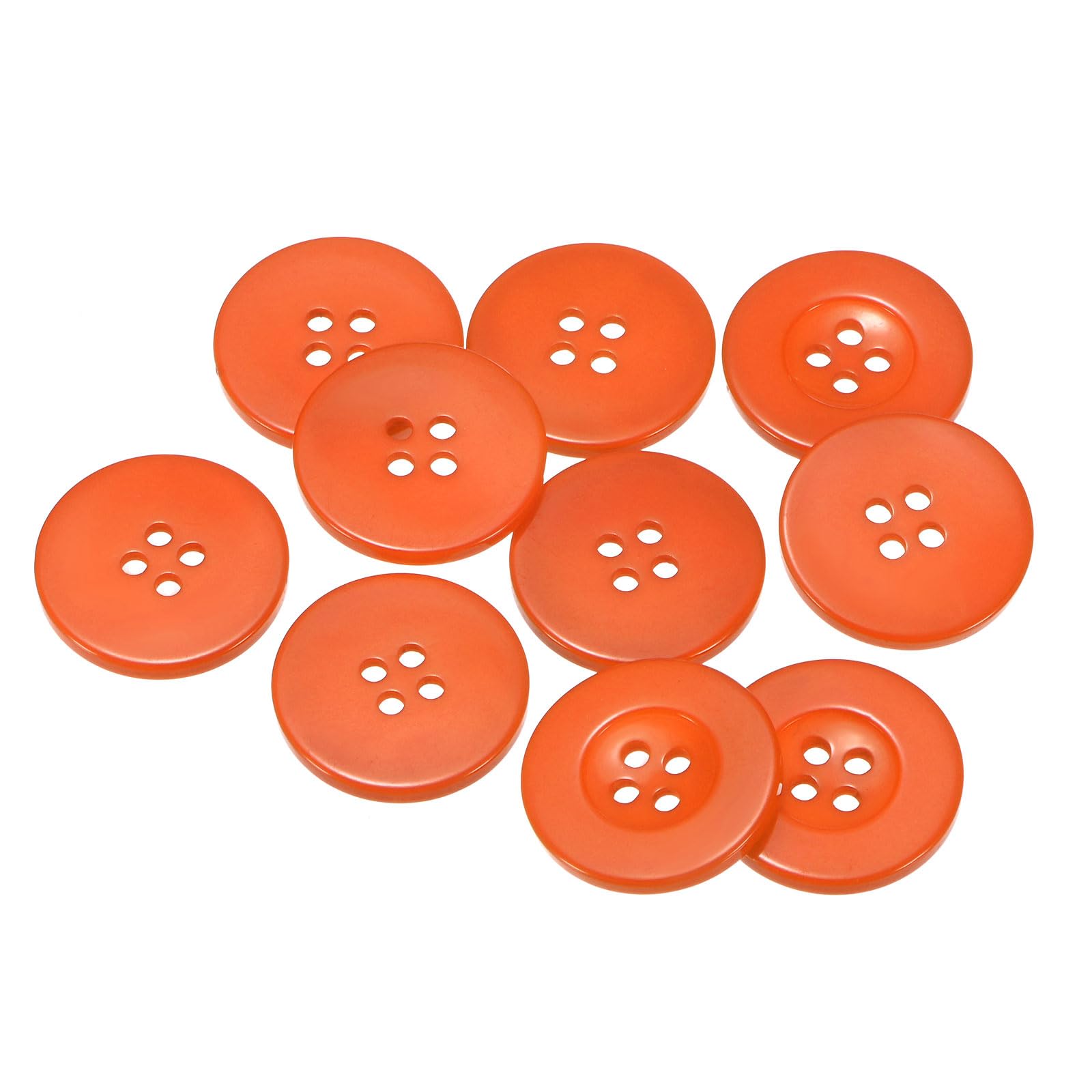 sourcing map 10pcs 40L Sewing Buttons 1"(25mm) Flat 4-Hole Orange