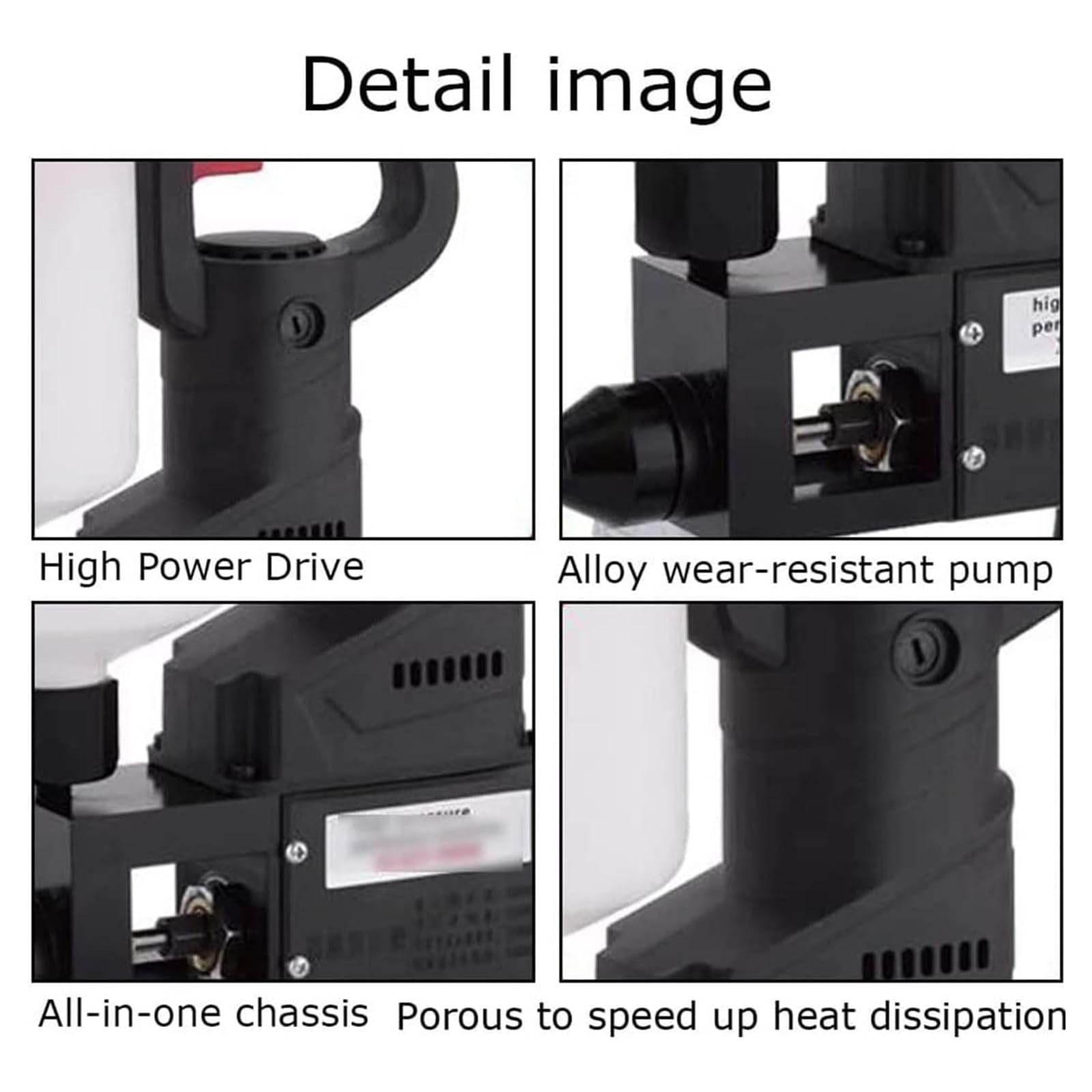 Máquina eléctrica de mortero de lechada de 1100 W, alta velocidad 0-2800 r/min, caudal de 0,74 l/min, ideal para grietas de hormigón y reparación de fugas