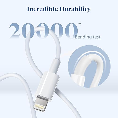 Miniatura 5 de Ximytec Cargador de carga rápida para iPhone 14, 13, 12, 11 [certificado MFi], 20 W tipo C, bloques de carga rápida con cables USB C a Lightning de