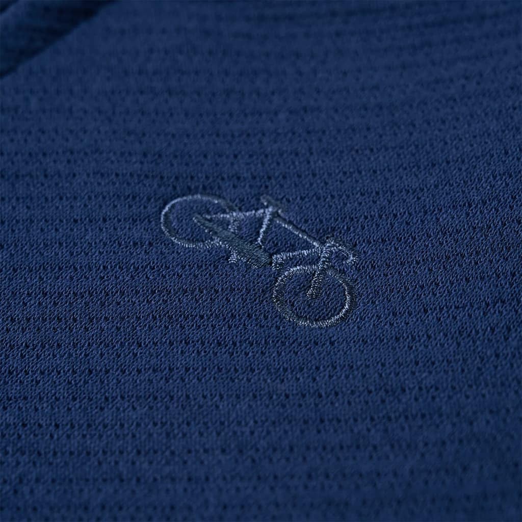 Sudadera infantil con cremallera azul marino, camiseta de manga larga de poliéster algodón elastano, talla para niños y niñas, transpirable y cálida