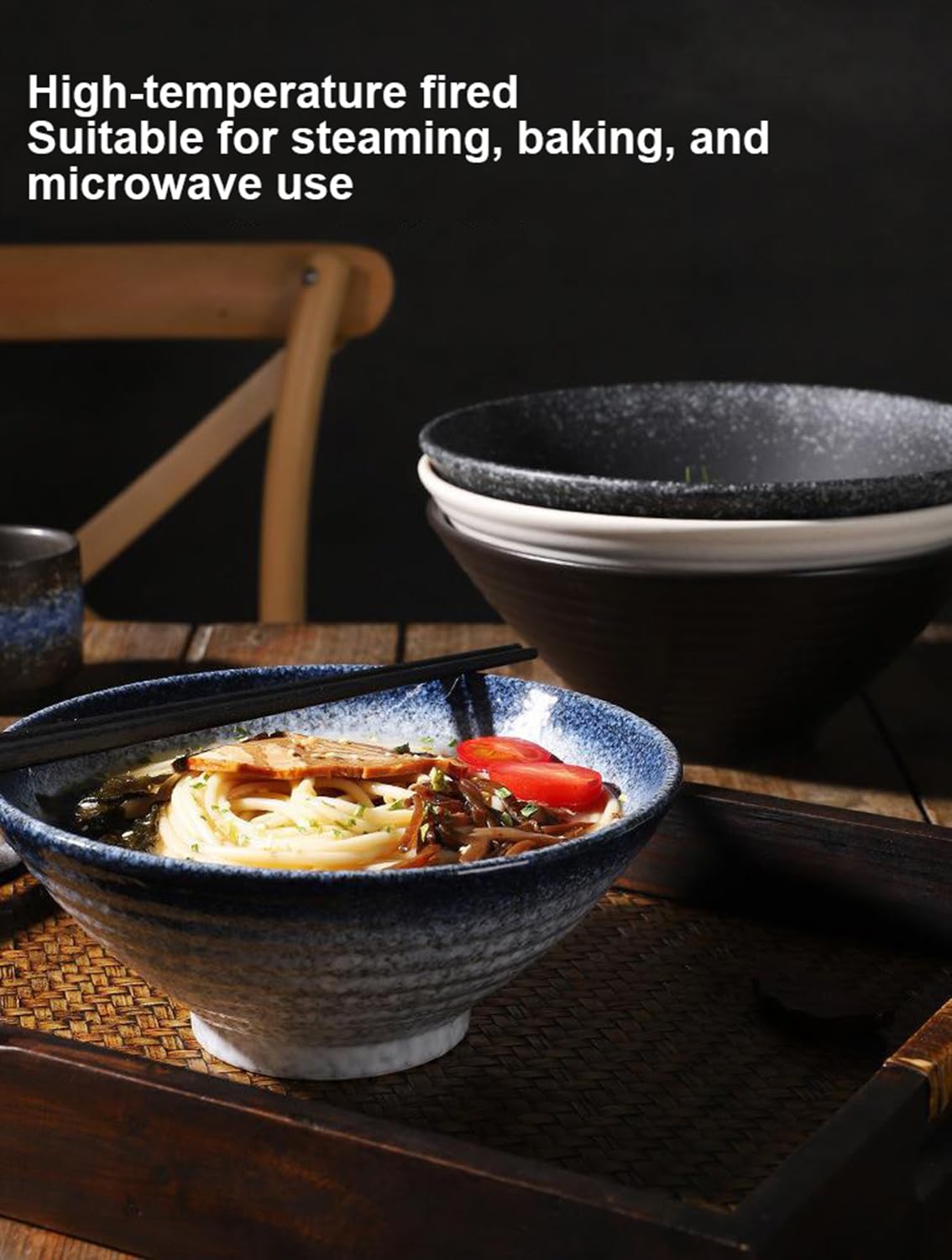 Keramik-Nudelschalen-Set (2-teilig), Ramen-Suppenschale den Esstisch Hause