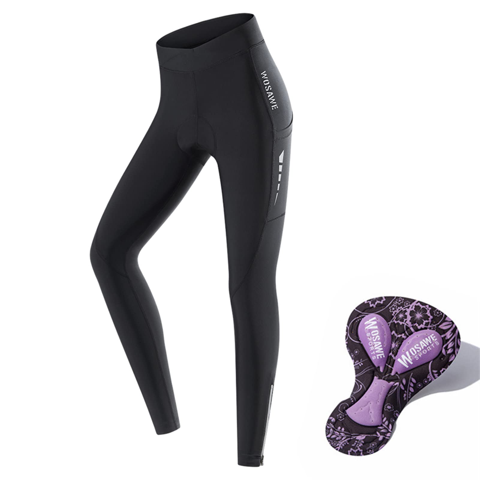HUIOP Pantalon de Cyclisme, Pantalon de Cyclisme pour Femme avec Poche Gel Respirant Rembourré Vélo Pantalon de vélo Collants pour vélo Course à Pied Jogging,Pantalon de Cyclisme rembourré de Gel