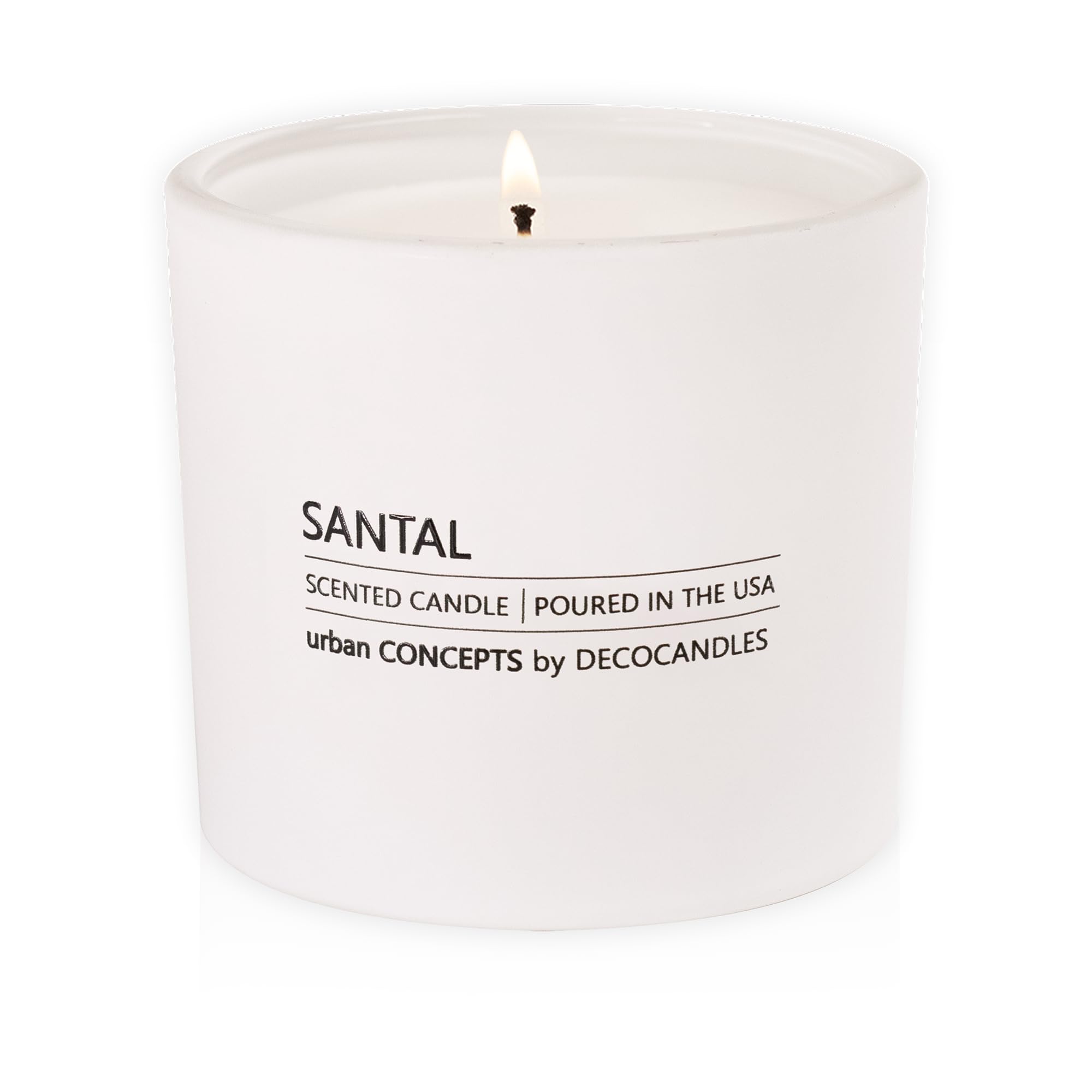 Urban Concepts by DECOCANDLES - Highly Scented Soy Candle - Long Lasting - Hand Poured in USA (12 Oz., Santal)