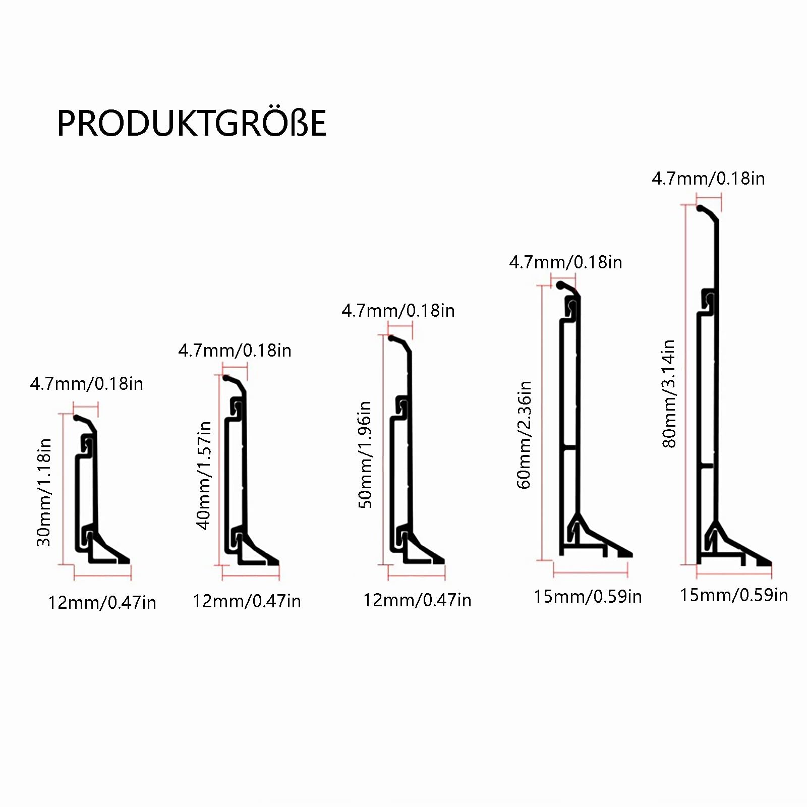 Rodapiés de 125 cm, paquete de 4 tablas de cocina y tiras Ed para paredes, suelos y techos, molduras activas en H para interiores (blanco, 40 mm de altura)