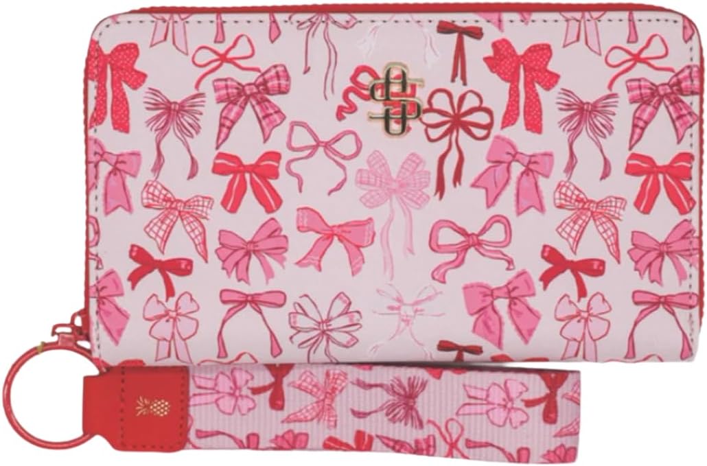 Simply Southern Designer Print Wallet with Matching Key Fob (Cherry)