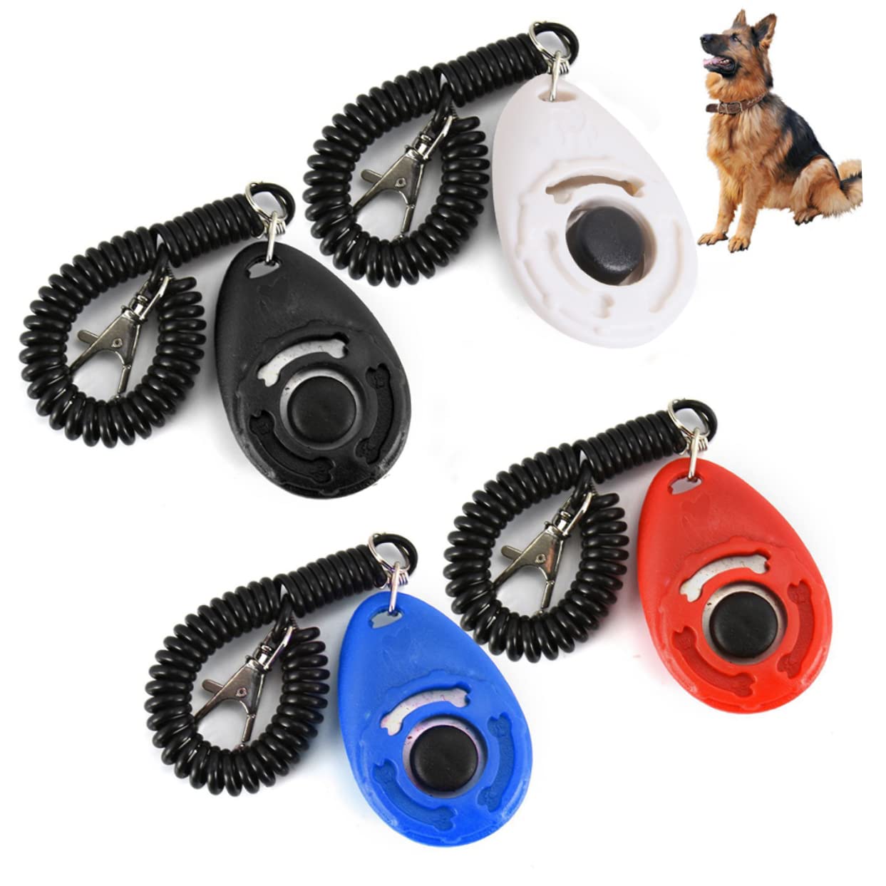 Angoily 4 Pack Dog Training Clickers Talking Buttons for Dogs Professional Pet Training Clickers for Puppies Horses