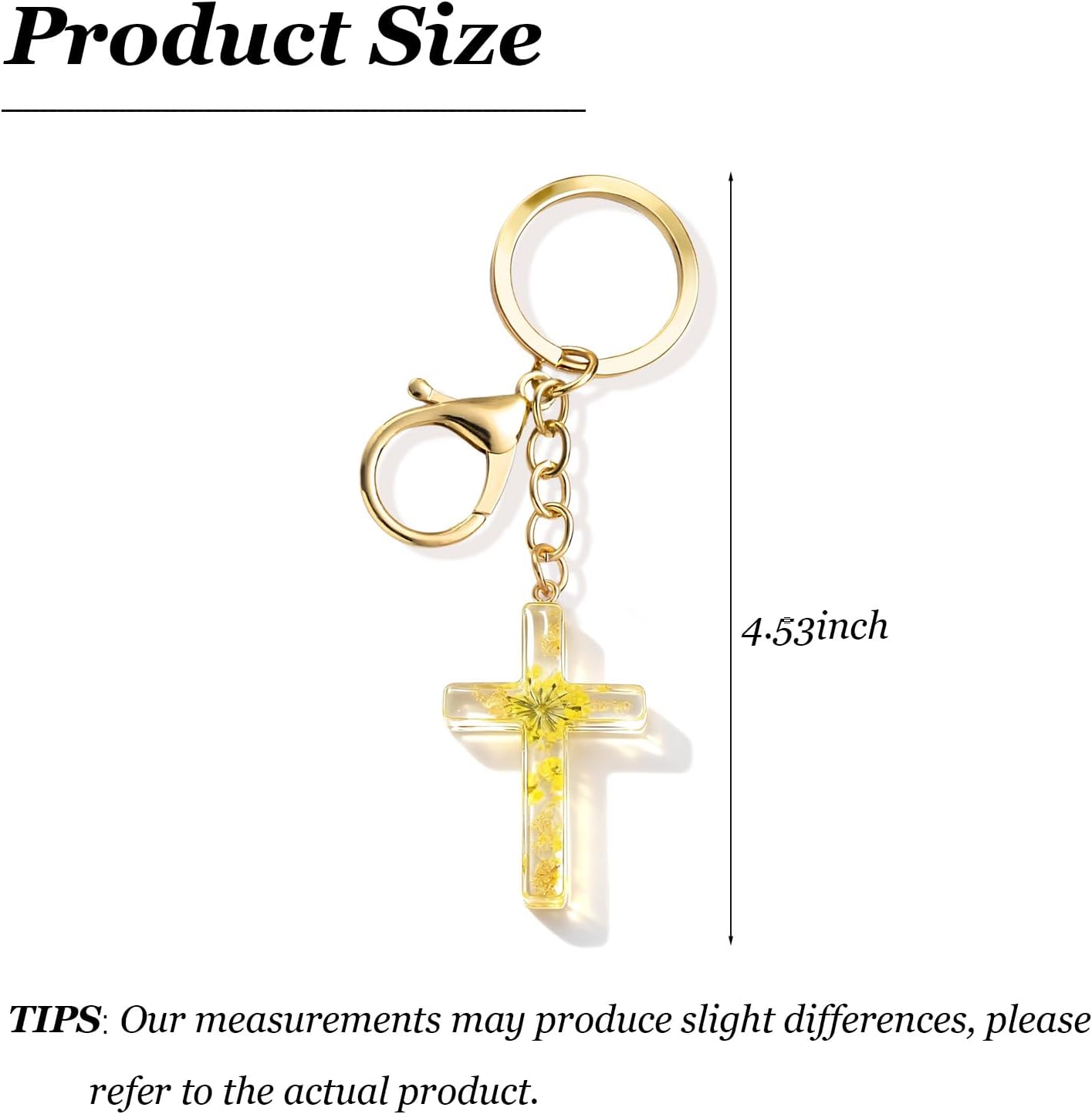 Angyape Cute Christian Cross Keychain for Women Purse Bag Charms Car Key Rings Accessories Flower Design Jesus Faith Gifts - Image 6