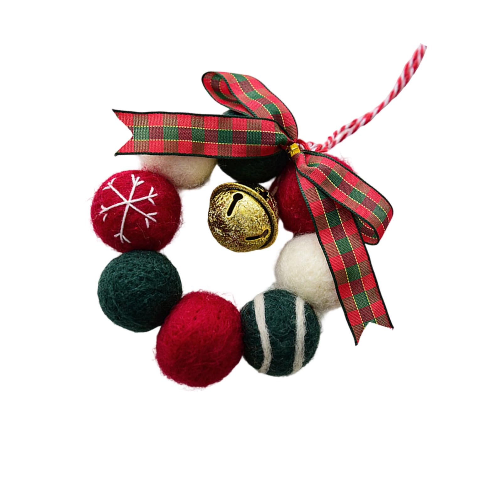 Artisanal Miniature Holiday Ornament Feature Textured Felt and Chiming Bells Ideal for Christmas Home Decoration Miniature Christmas Hanging Decors
