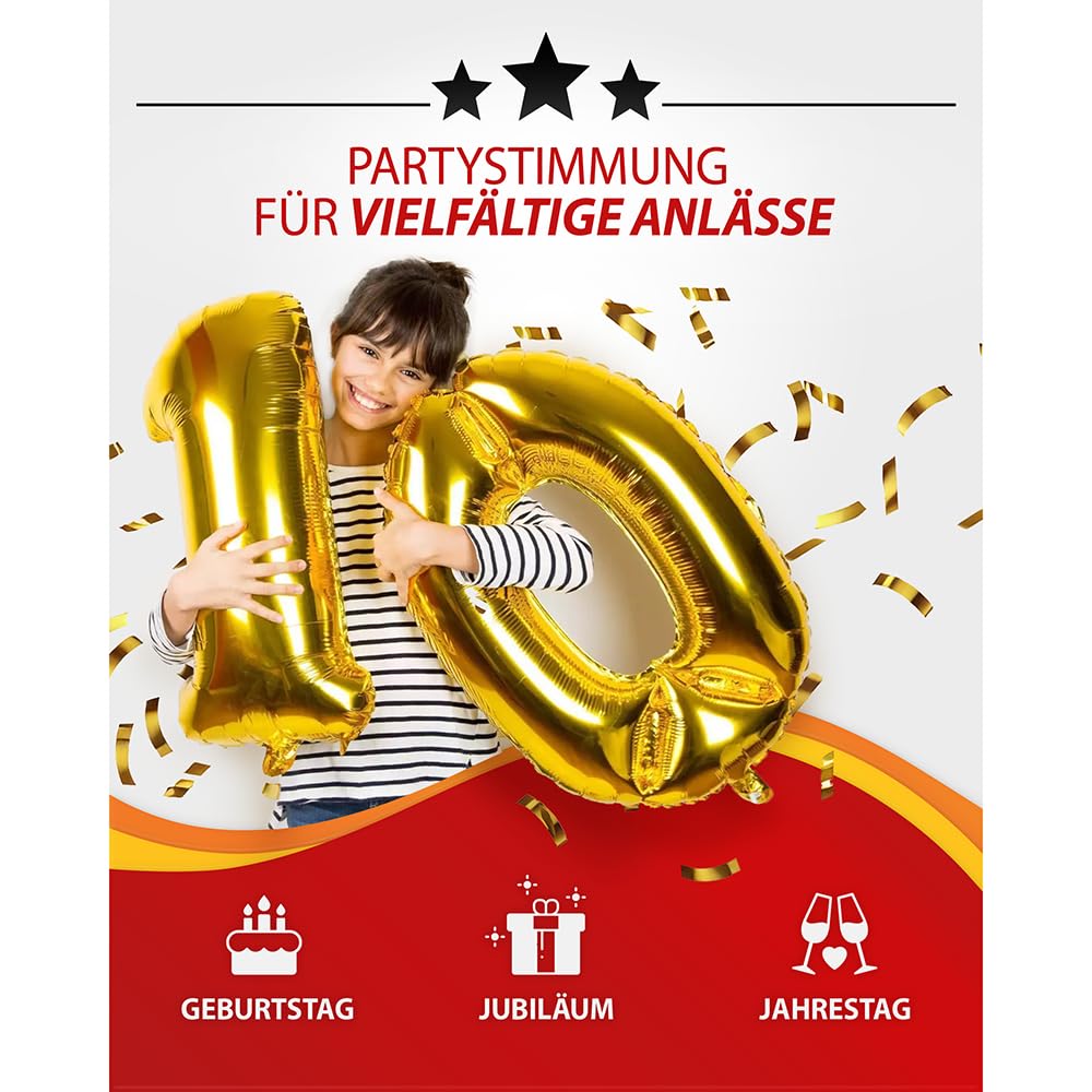Party Factory Helium Gasflasche 400L für 50 Luftballons Ballongas Flasche Latex Folienballons Einwegflaschen Knick-Füllventil