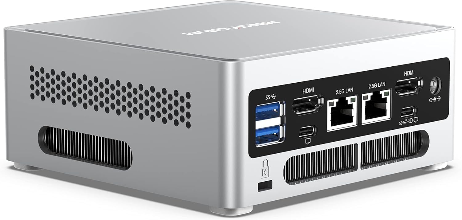 MINISFORUM NAB6 Lite Mini PC con Intel Core i5-12600H, 16 GB DDR4, SSD PCIe 4.0, 12 core/16 thread fino a 4,5 GHz, Dual 2,5 G, Wi-Fi 6, BT 5.2, 2 HDMI, 7 USB