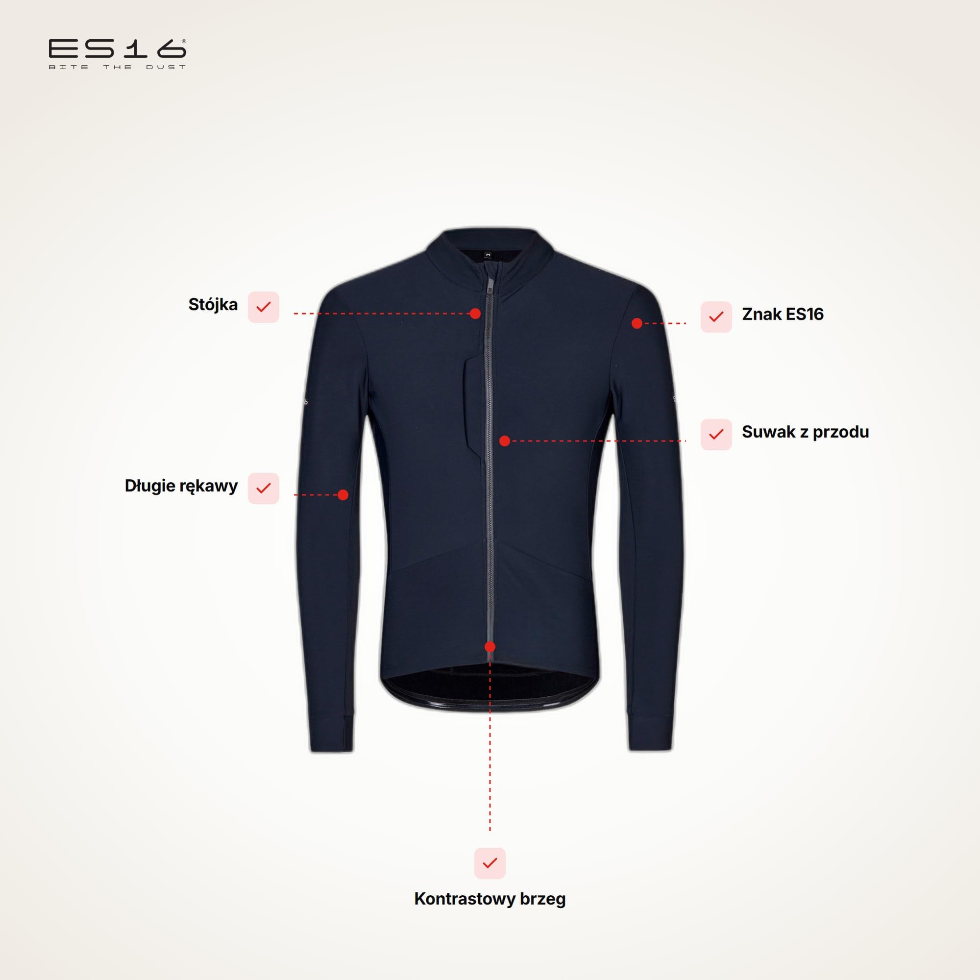 Cykelfleece Termiczna Koszulka Kolarska z Długim Rękawem Unisex – Premium Cycling Fleece na Chłodne Dni 5-15°C z Zamkiem i Polarową Podszewką