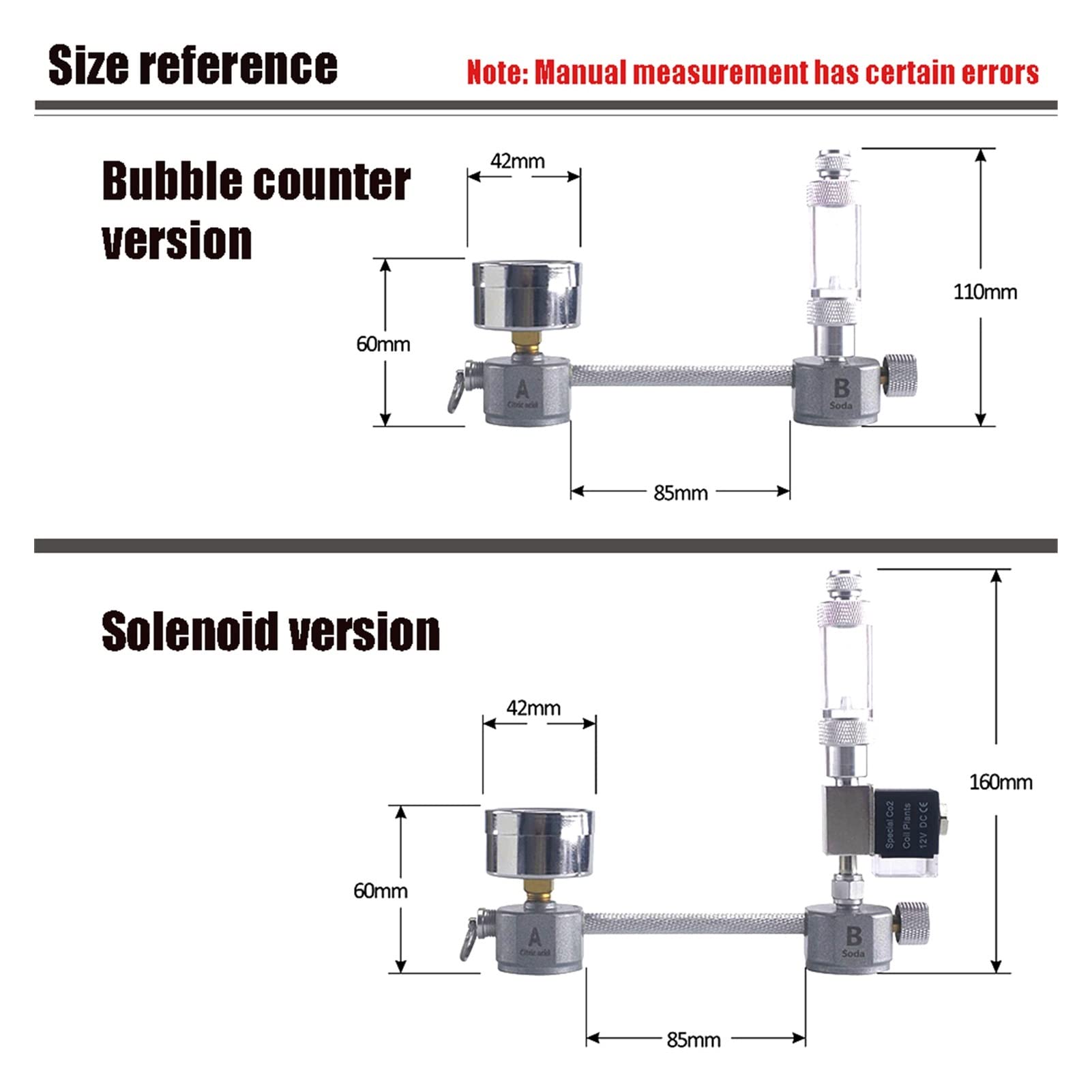 Indicatore regolatore di CO2 Acquario CO2 Kit di regolatore CO2 Generatore di diffusore CO2 con atomizzatore a bolle valvole Serbatoio di pesce for solenoide di anidride carbonica for piante per la bi