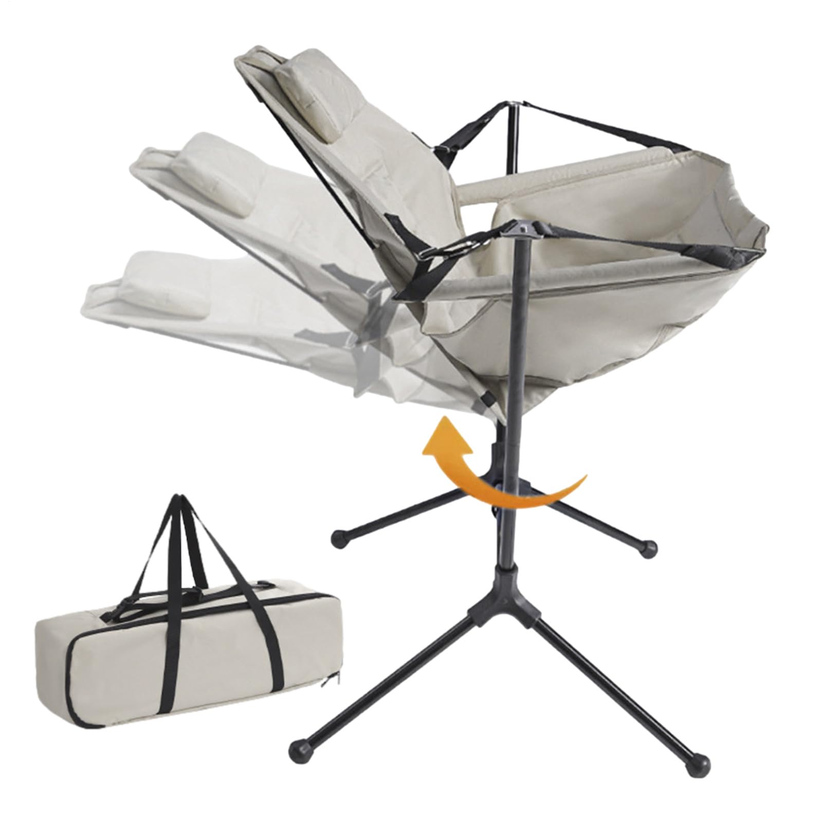 Chaise de camping portable robuste et tabouret balançoire pour terrasse et plage