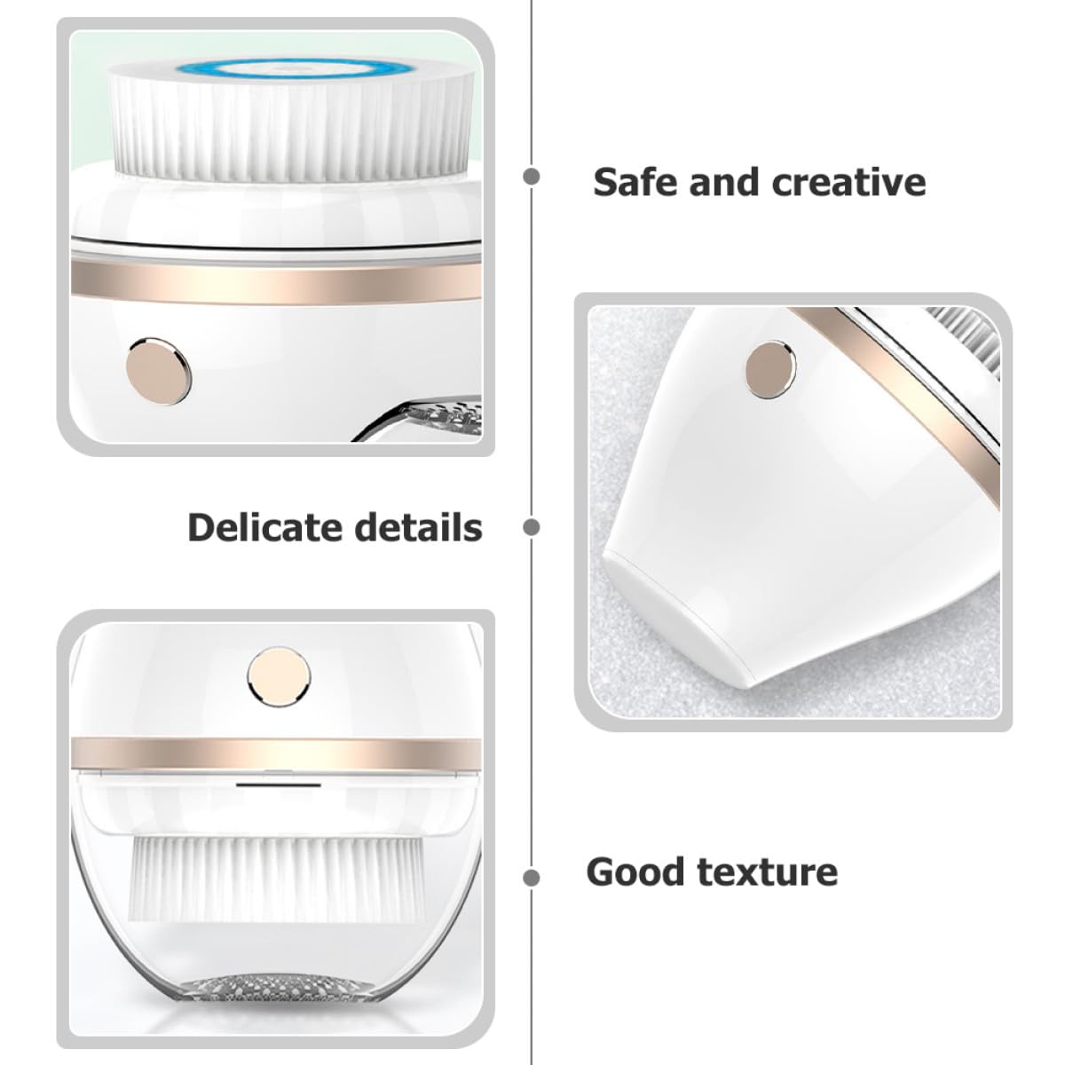 BETOOKY Cepillo Eléctrico de Limpieza Facial Cabezales de Abs y Electrochapado, Puntos Negros y Reduce para Cuidado Profundo del Rostro