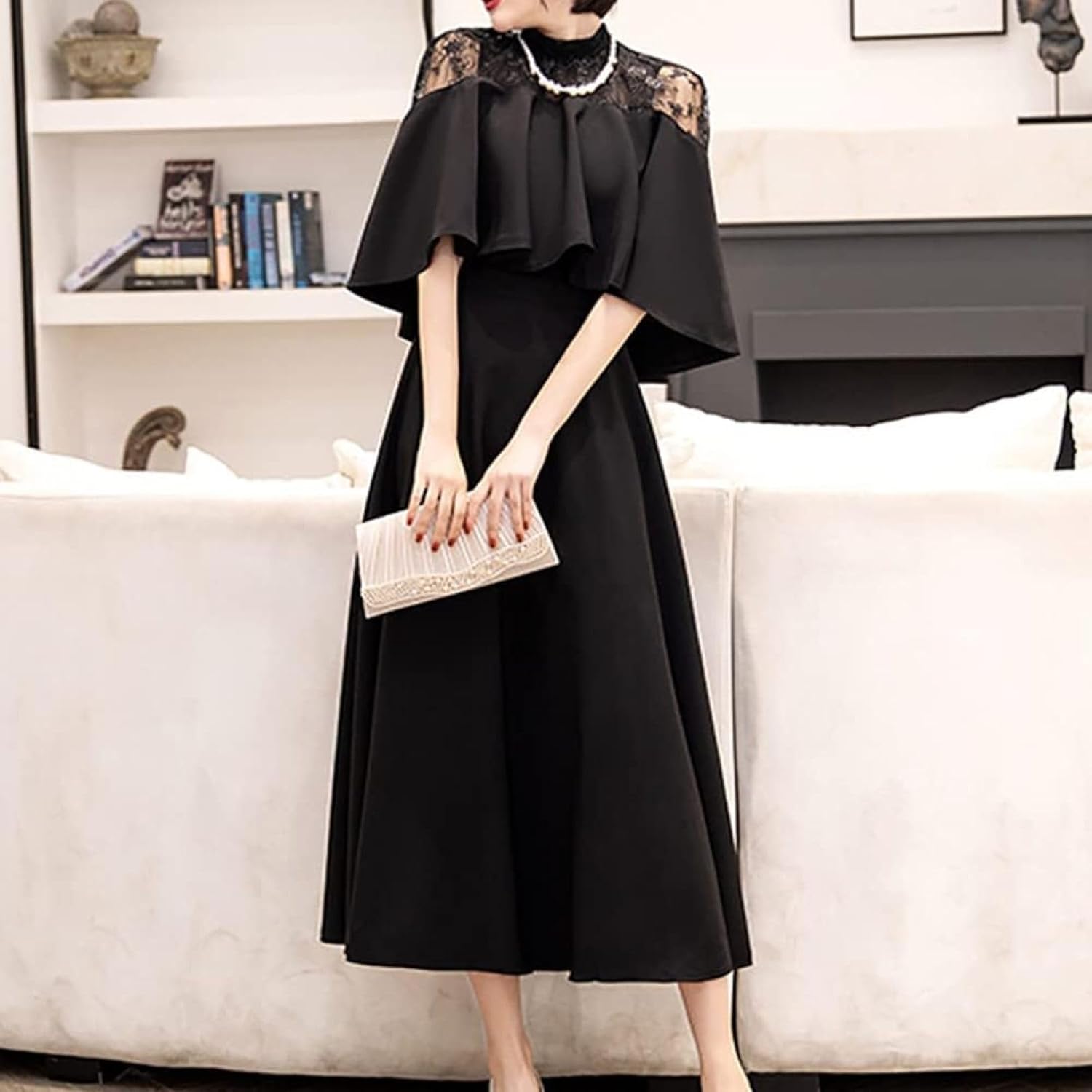 レース切替 七分袖 プリーツロングワンピース パーティードレス マキシワンピ ドレス パーティー レース 大きい レディース 結婚式 二次会 お呼ばれ  20代 30代 40代 プールヴー PourVous 結婚式パーティードレスミモレ丈と七分袖ビスチェデザイン大きいサイズフォーマル ... [売店] ロング ワンピース パーティードレス レディース 結婚式 ワンピ マキシワンピース フォーマルドレス 大きいサイズ 袖あり