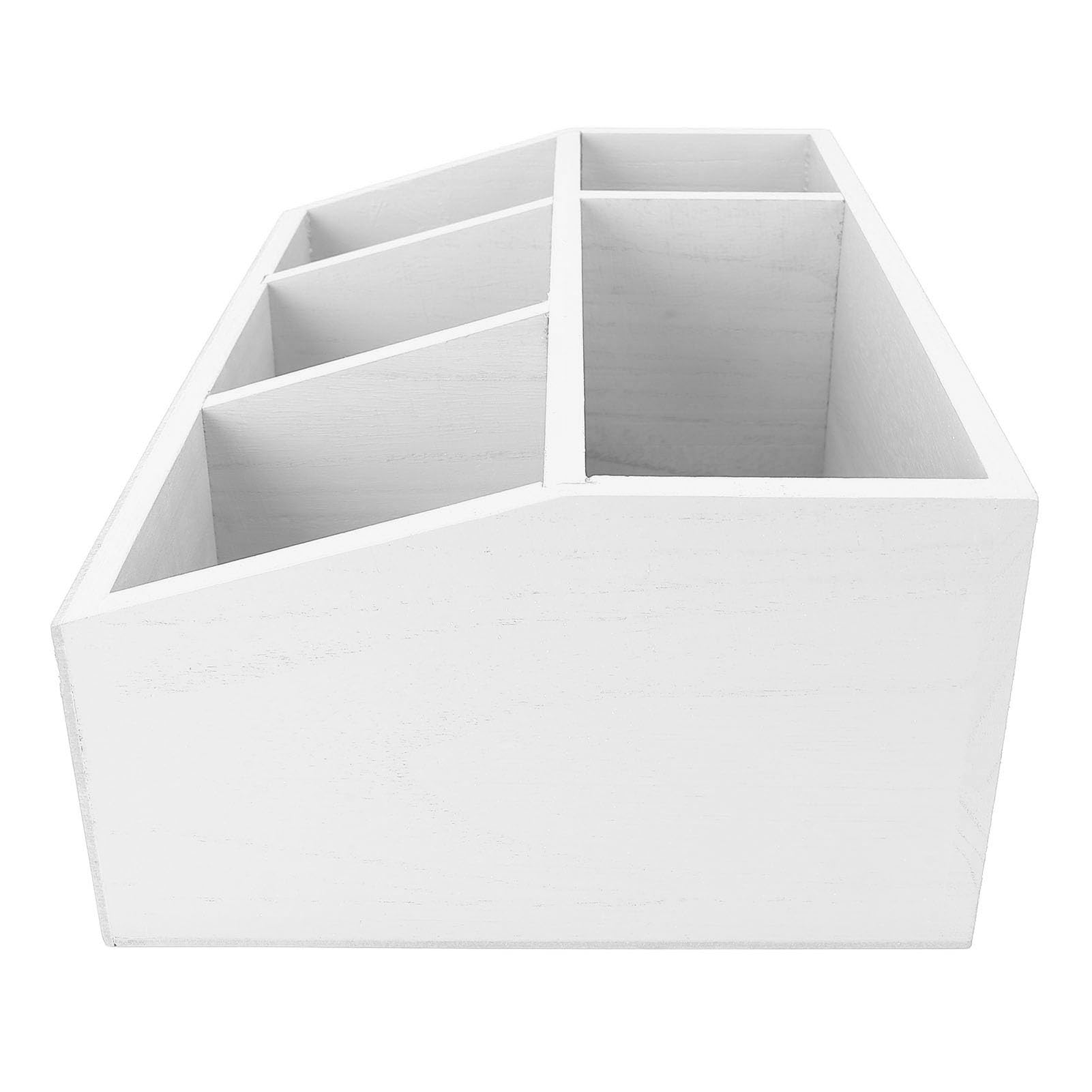 Cocoarm Teebeutel-Organizer aus Holz, Teebeutelhalter mit Geteilter Aufbewahrungsbox für Teebeutel, Kaffeekapseln und Pappbecher, Glatte Oberfläche für die Theke Im Heimbüro (WHITE)