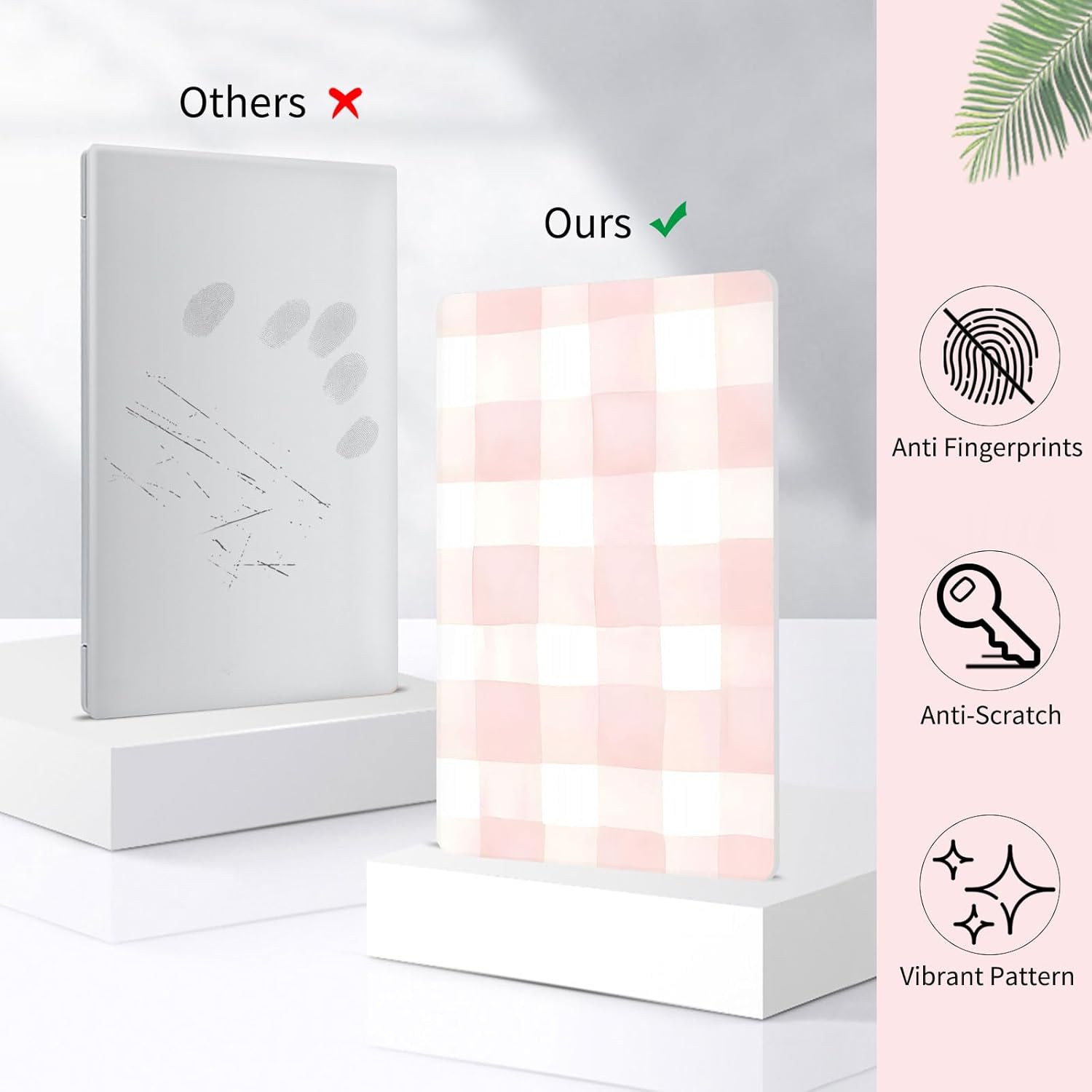 Seorsok Compatible with MacBook Air 13 Inch Case 2022 2021 2020-2018 Release A1932 A2179 M1 A2337,Cute Pink Retro Checkered Aesthetic Plastic Hard Case with Transparent Keyboard Cover,Pink Checkered - Image 5