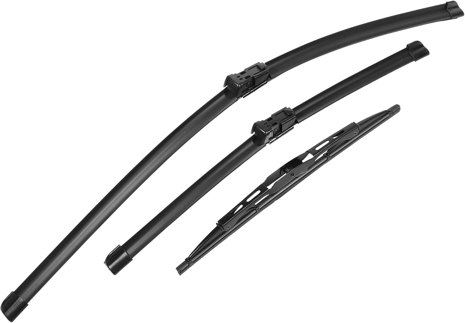 ACROPIX 26" 17" 12" Front Rear Windshield Wiper Blade Set Fit for Cadillac SRX 2010-2016 with Top-Lock - Pack of 3 Black