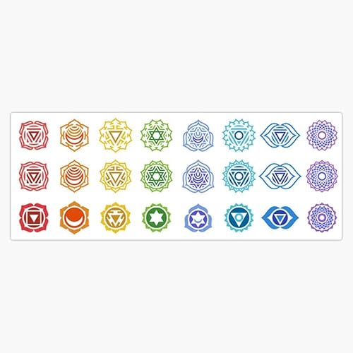 Calcomanía de vinilo con diseño de chakras de arcoíris, impermeable, 5 pulgadas