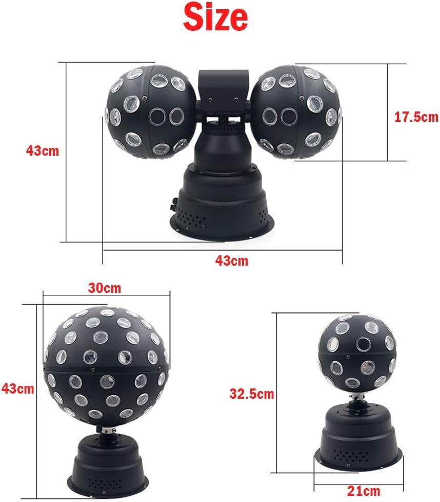 YXCKG Disco Lights RGB LED Stage Lights Disco Ball Sbolight Rotating Led Party Disco Lights Strobe Light for Festival Bar Club Party Wedding Show (Size : X-Large)