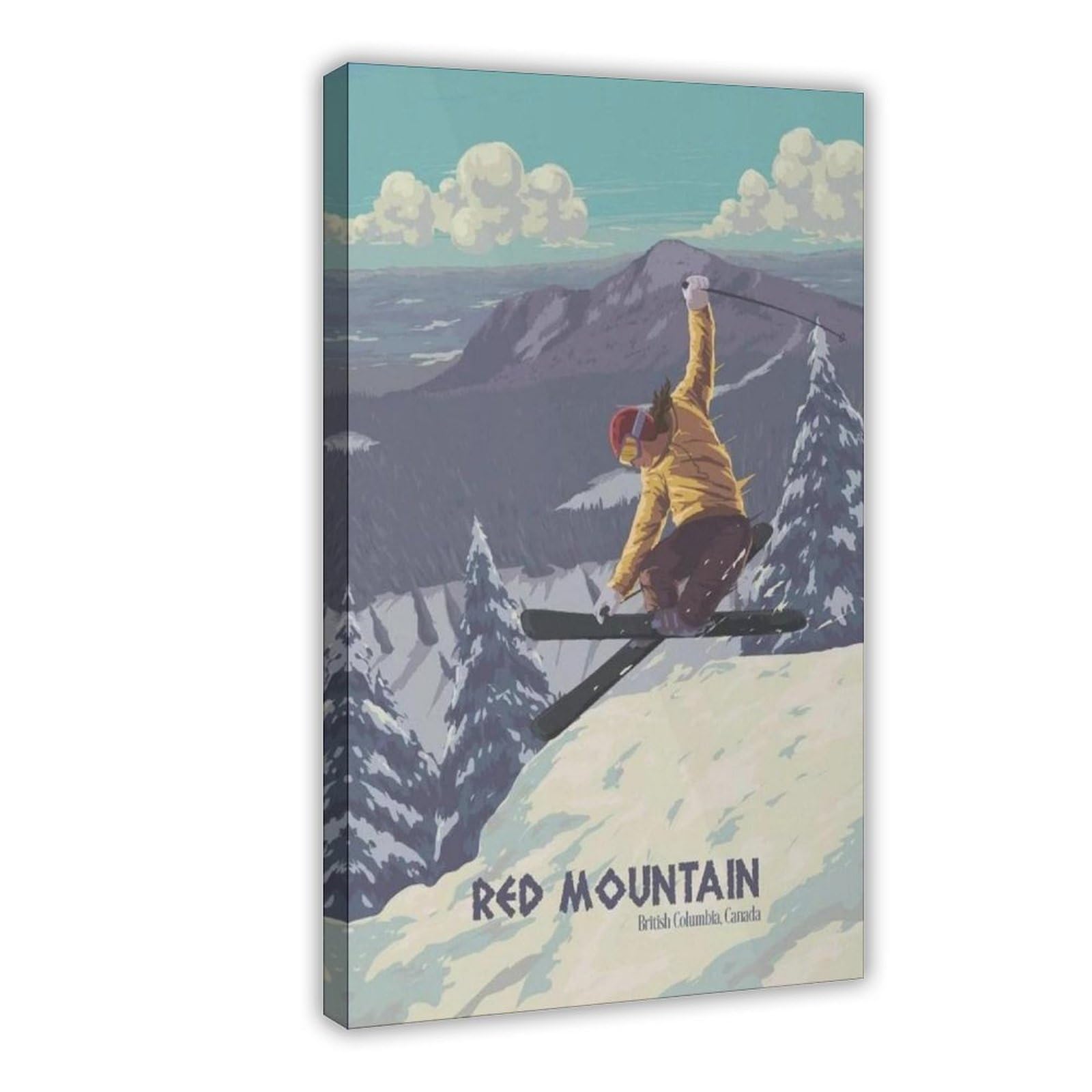 Red Mountain Ski Resort Poster Canvas Poster for Dorm Room Decor Gift