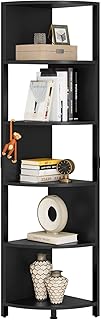 YITAHOME 6-Tier Corner Shelf, 68.8" Tall Modern Free Standing Zigzag Corner Bookshelf, 6 Shelf Display Corner Bookcase Open Small Book Shelves for Living Room, Home Office, Small Space, Black