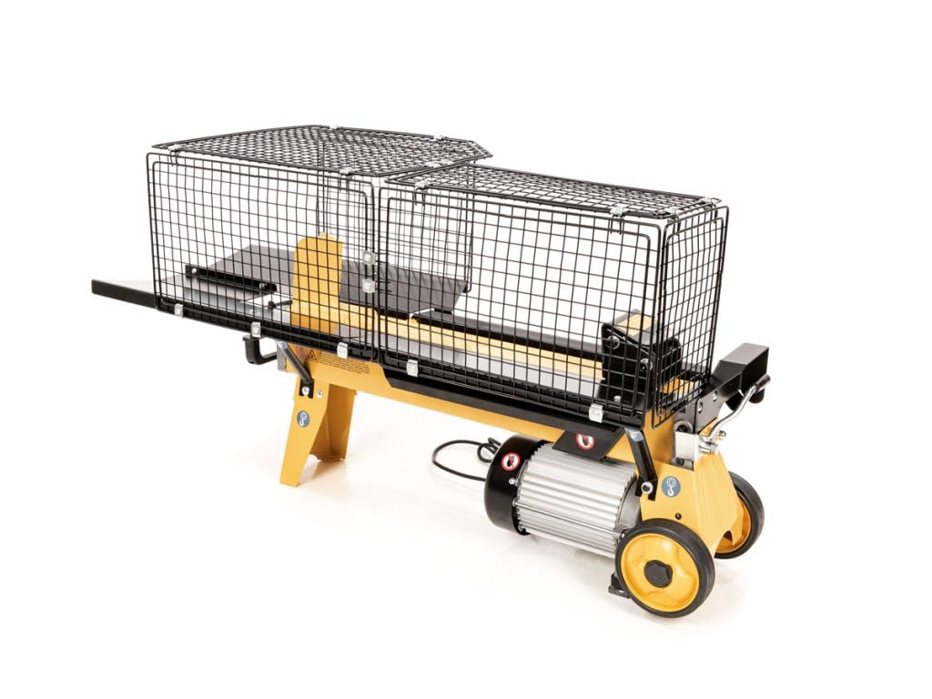 Hahn & Sohn Cedrus LS02H Cortador de leña eléctrico - 7T de fuerza de división, hasta 52 cm de longitud de madera, motor de 2200W - Compacto y seguro, cortador de leña para el hogar y el jardín, leña