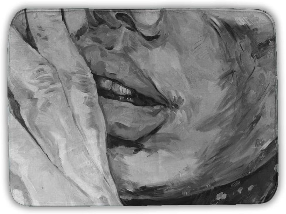 Begin Home Decor 5930-1724-FI48-1 17 x 24 in. Gray Figurative Bath Mat - Luscious Lips - Home Decor Essential