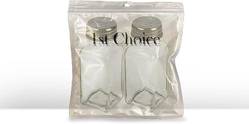 Miniatura 7 de Juego de salero y pimienta 1st Choice con tapas de acero inoxidable, juego de 2 (saleros cuadrados)