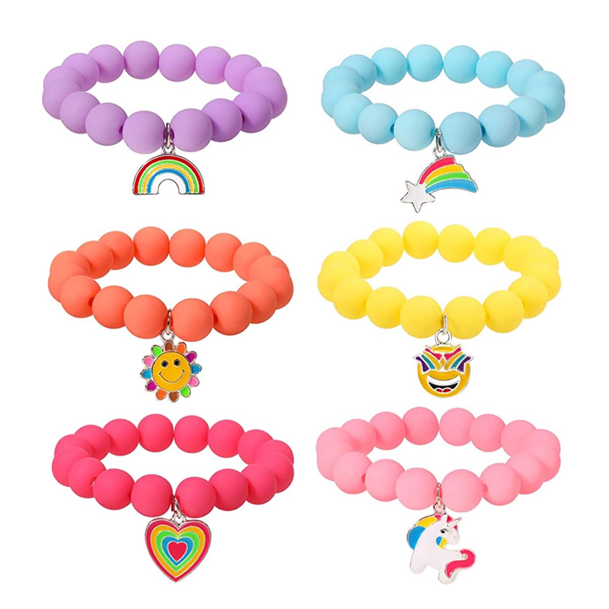 Venzina® Unicorn Bracelet for Girls Kids, 6 Pack Beads Bracelets Set for Girls, Rainbow Pendant Charms Bracelet for Toddler Girls, Matte Candy Color Friendship Bracelets Combo (B0CP5PGHRX) Amazon Price History, Amazon Price Tracker