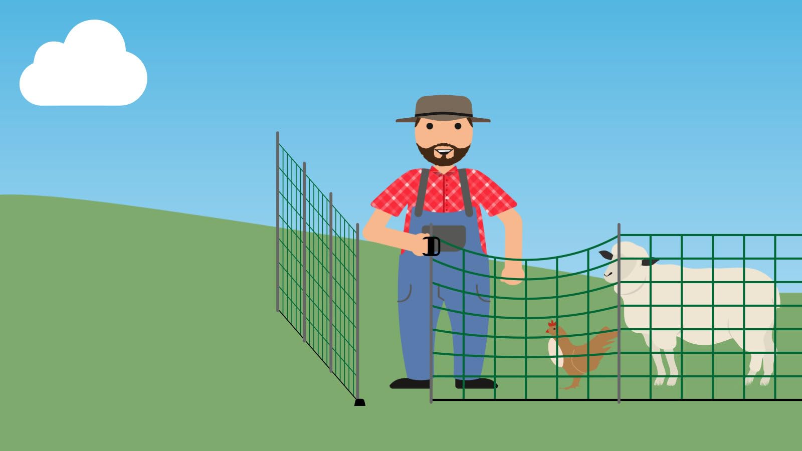 AKO Fencing Weidezaun Netz-Tür-Komplettset, Torgriffset, schwarz, individueller Netzdurchgang