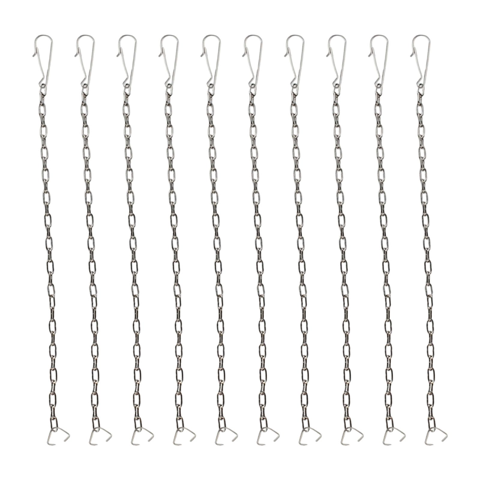 10Pcs Stainless Steels Universals Flapper Chain Replacement Toilet Lift with Hook and Rings for Most Universals Toilet
