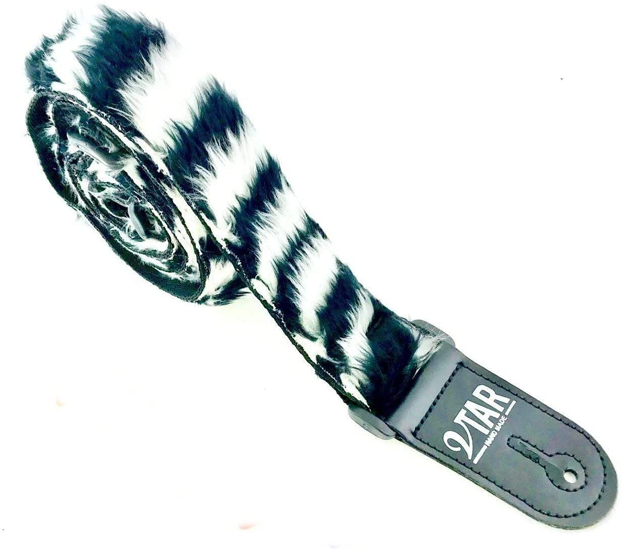 Vtar Animal Safari Themed Vegan Faux Fur Guitar Straps Acoustic, Electric, Bass (Zebra)